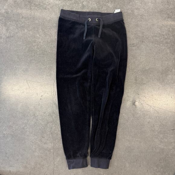 Vintage Y2K Juicy Couture Black Velour Velvet Youth SZ Girls 10 Sweatpant Jogger - Picture 1 of 5